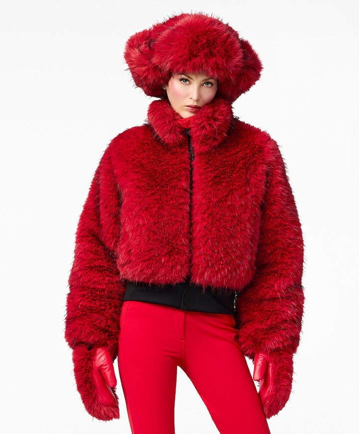 Dames ski-jas rood