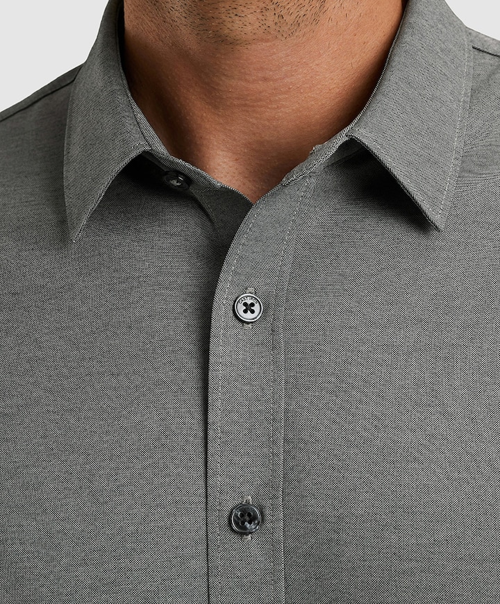 Heren overhemd lange mouw blauw