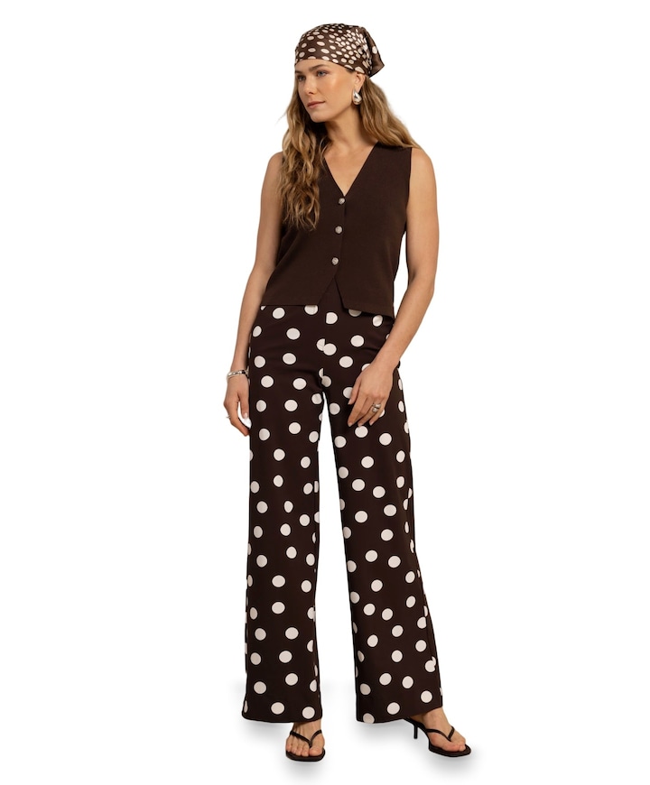 Lexie dot dames broek bruin