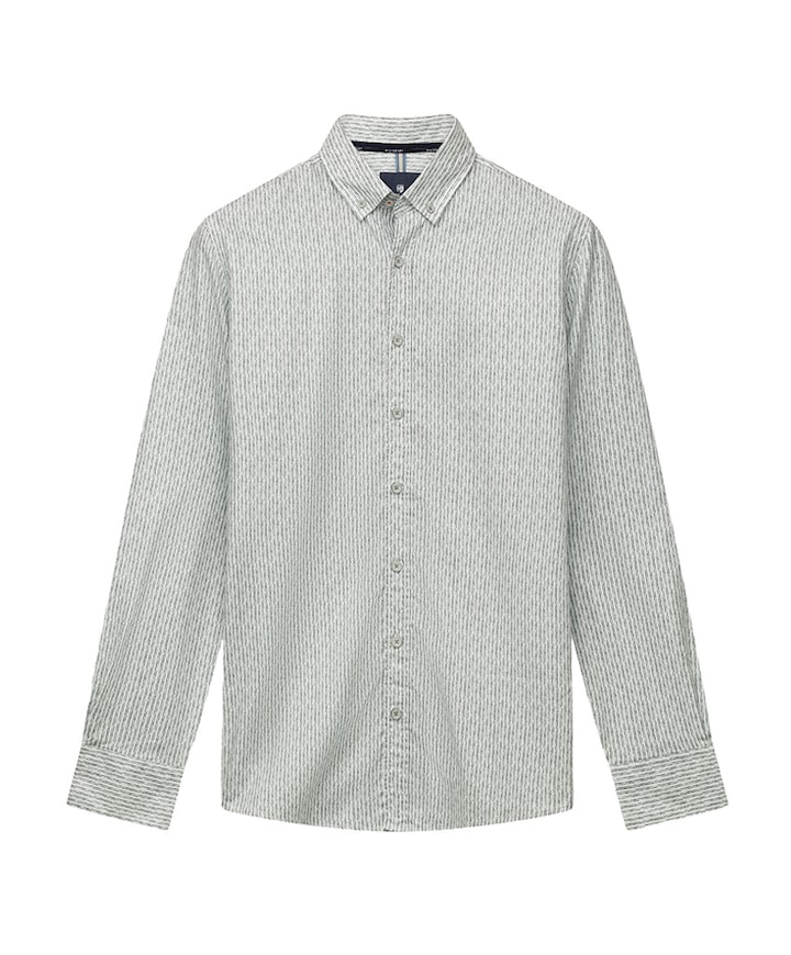 Heren overhemd lange mouw groen