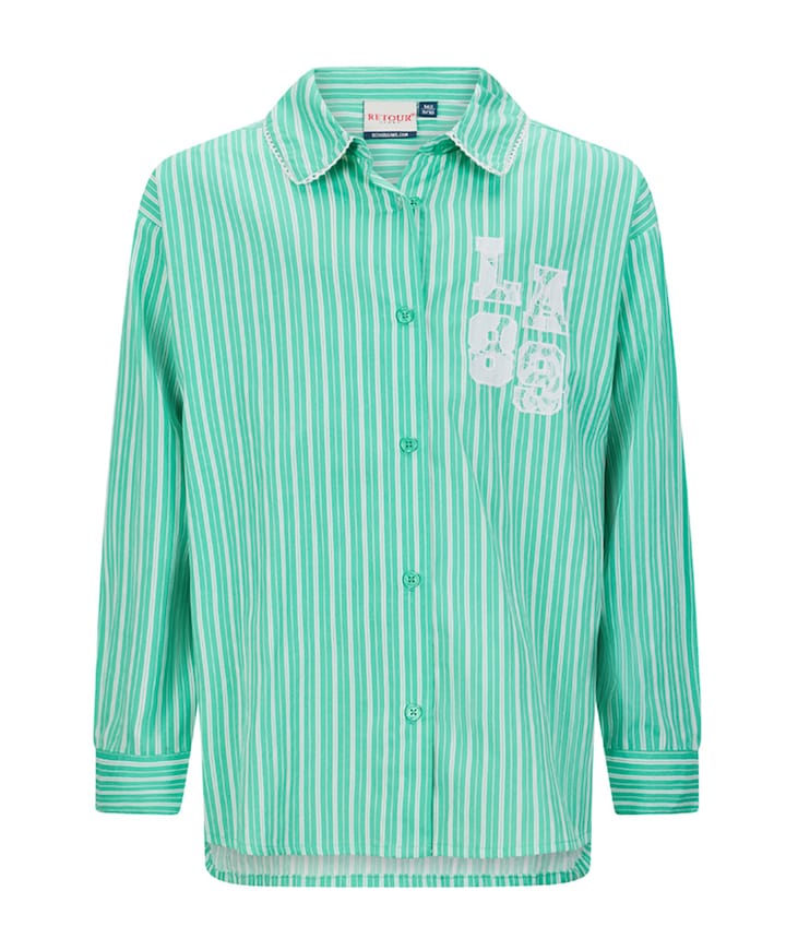 Meisjes blouse lange mouw groen