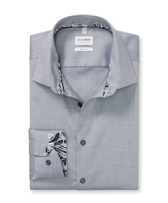 Heren overhemd extra lange mouw blauw