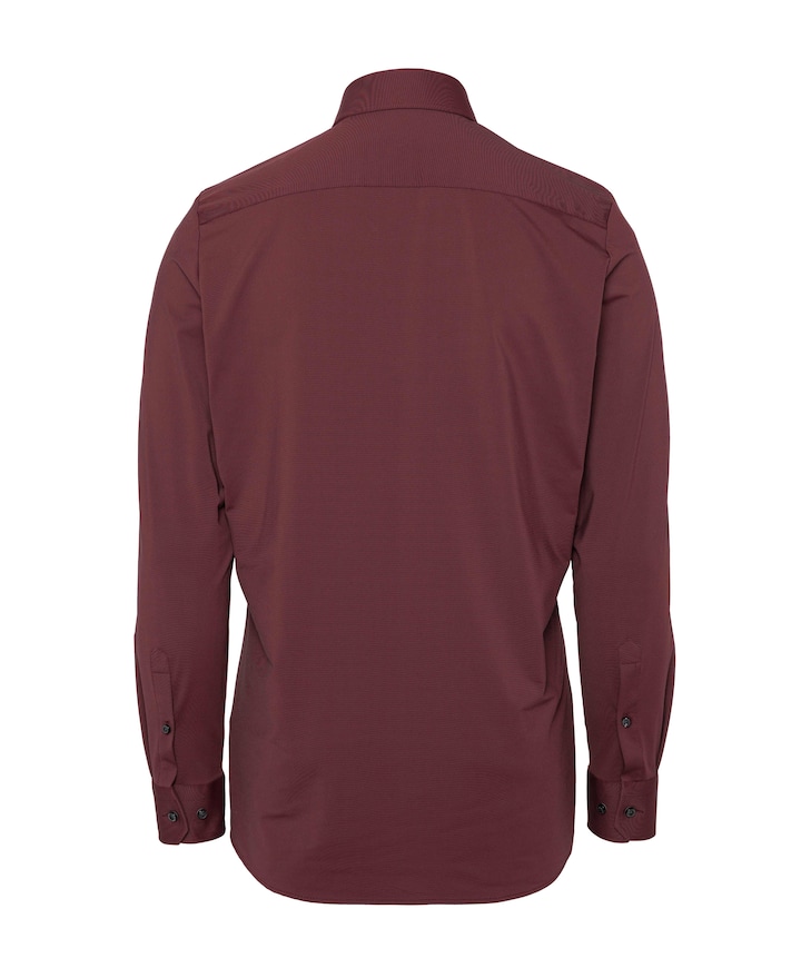 Heren overhemd lange mouw bordeaux