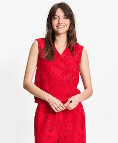 Dames gilet rood