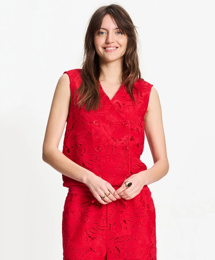 Dames gilet rood