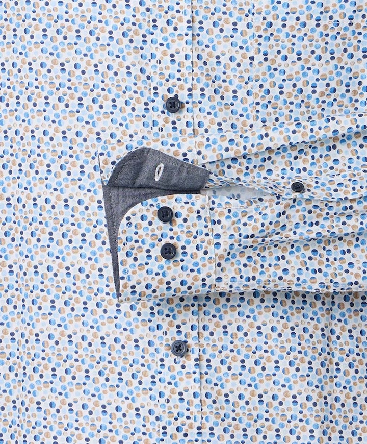 Heren overhemd lange mouw blauw