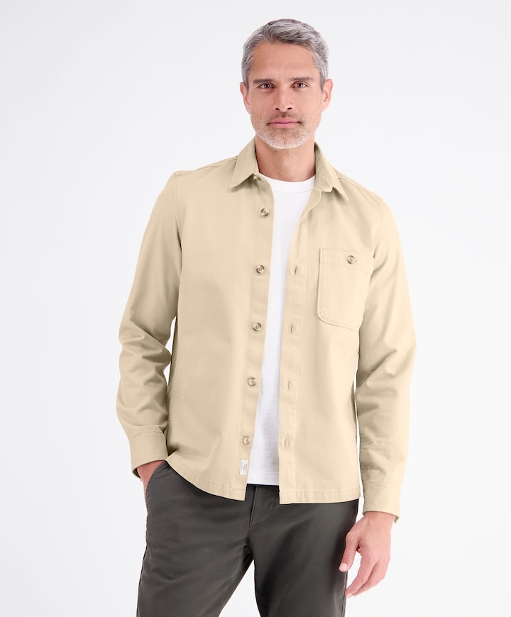 Heren overshirt beige