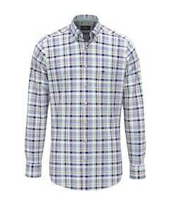 Heren overhemd lange mouw blauw