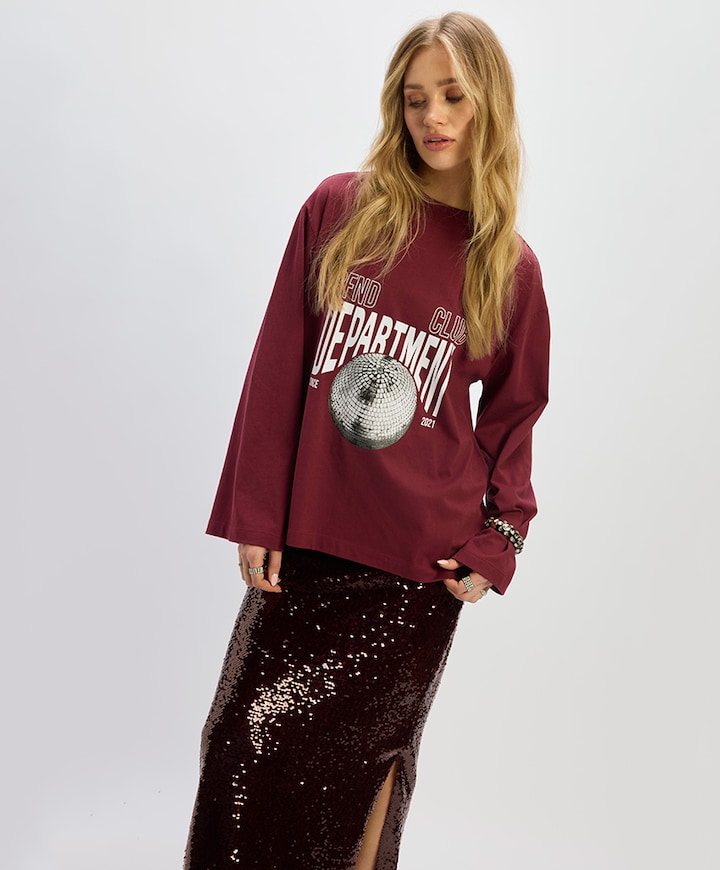 Dames longsleeve bordeaux