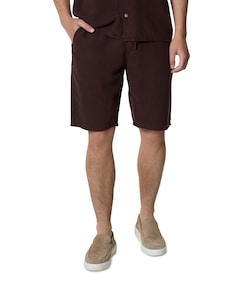 Shorts Chino With Linen, Garment Dye heren korte broek bruin