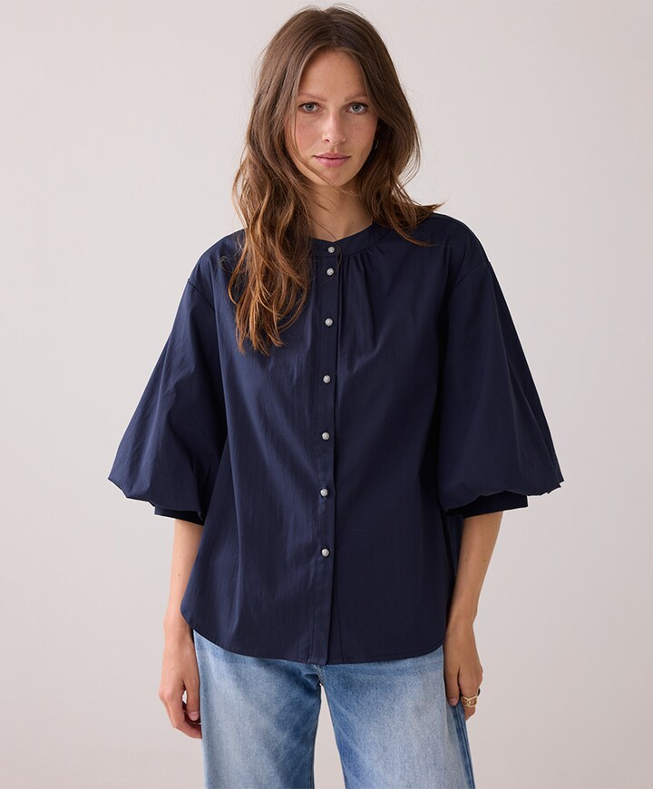 Dames blouse blauw