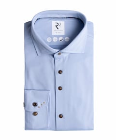 Heren overhemd lange mouw blauw