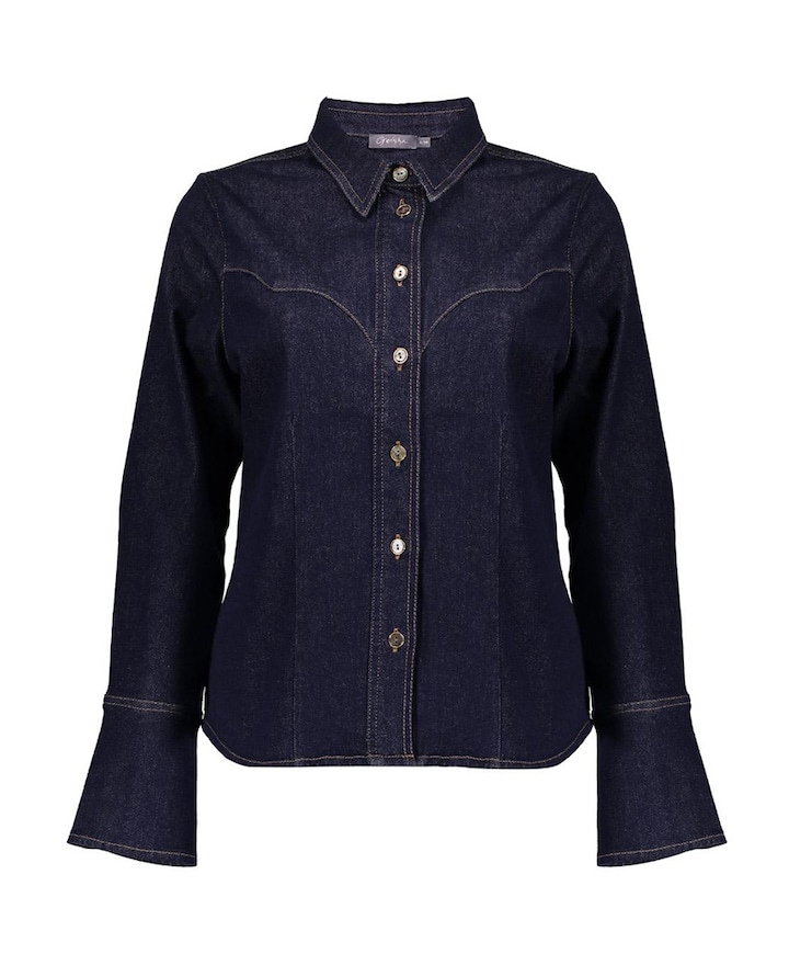 Dames blouse blauw