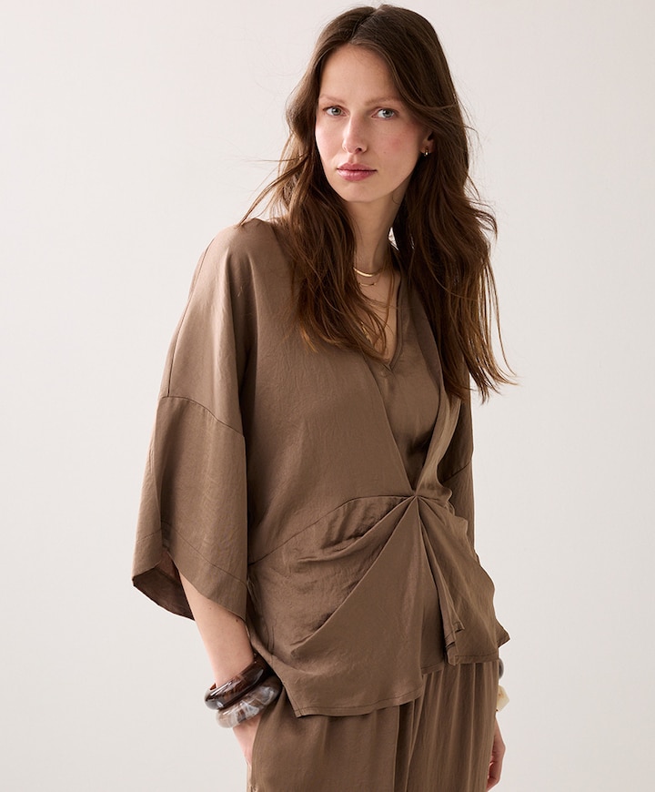 Dames blouse beige