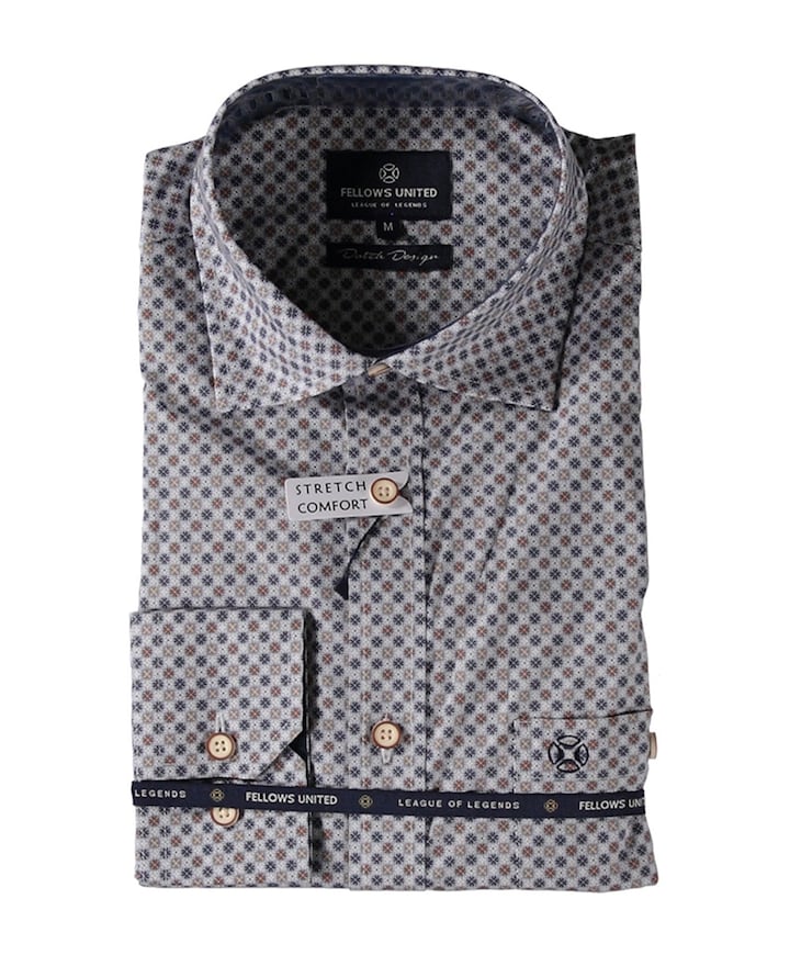 Overhemd lange mouw blauw