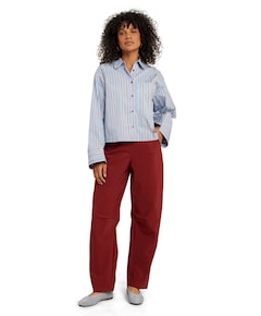 Marlis bonded barrel trousers dames broek bordeaux