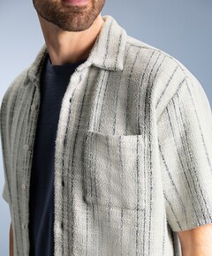 Heren overhemd korte mouw blauw