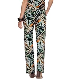 Jersey AOP dames broek bruin