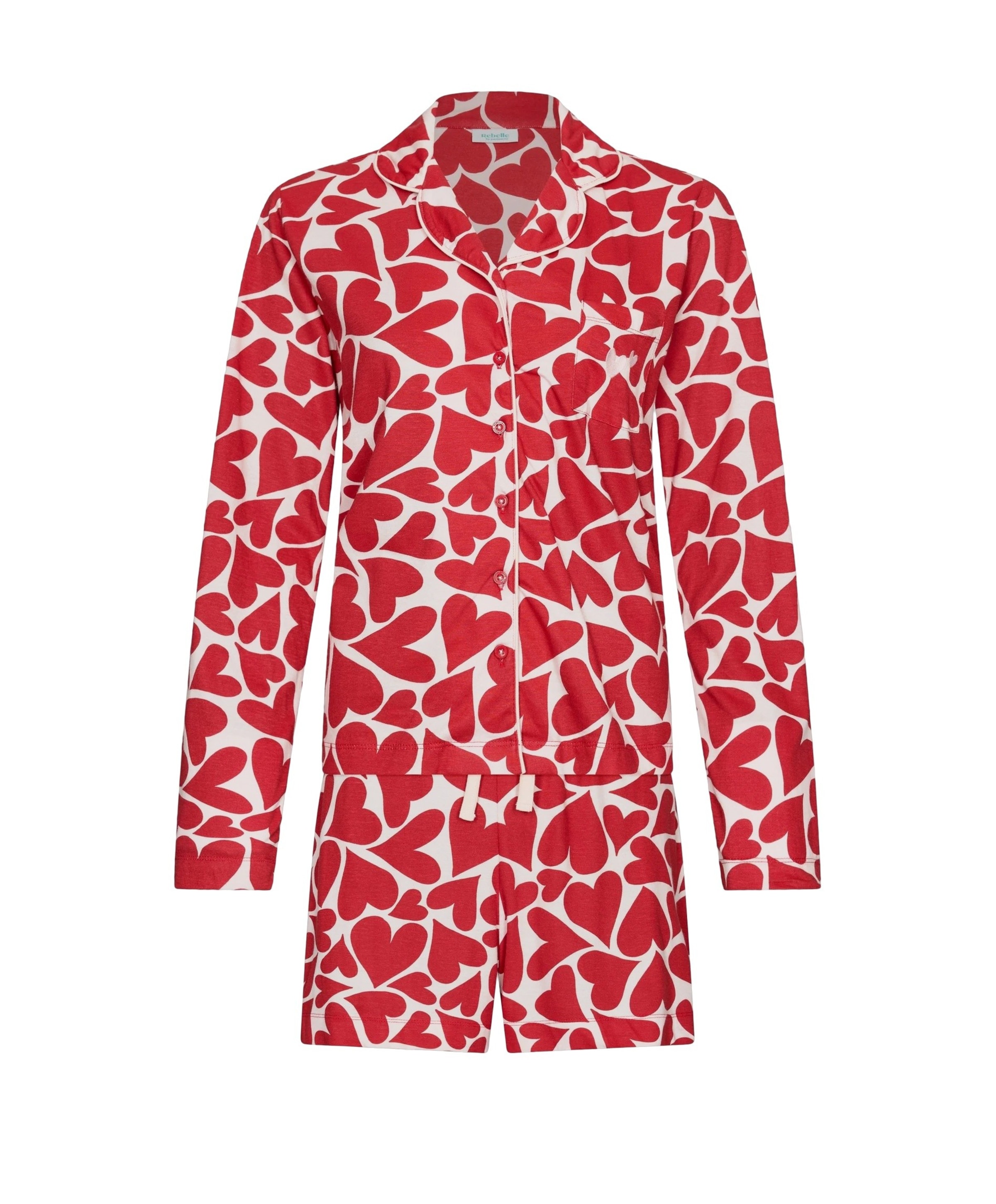 Dames shortama rood