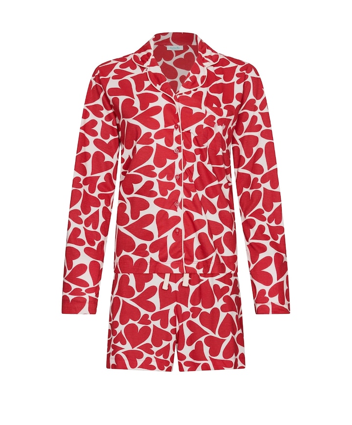Dames shortama rood