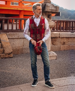 Heren gilet bordeaux