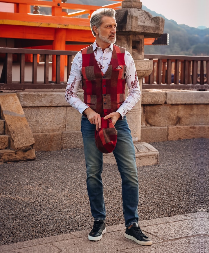 Heren gilet bordeaux