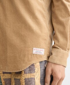 Heren overhemd lange mouw beige