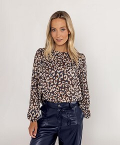 Dames blouse bruin