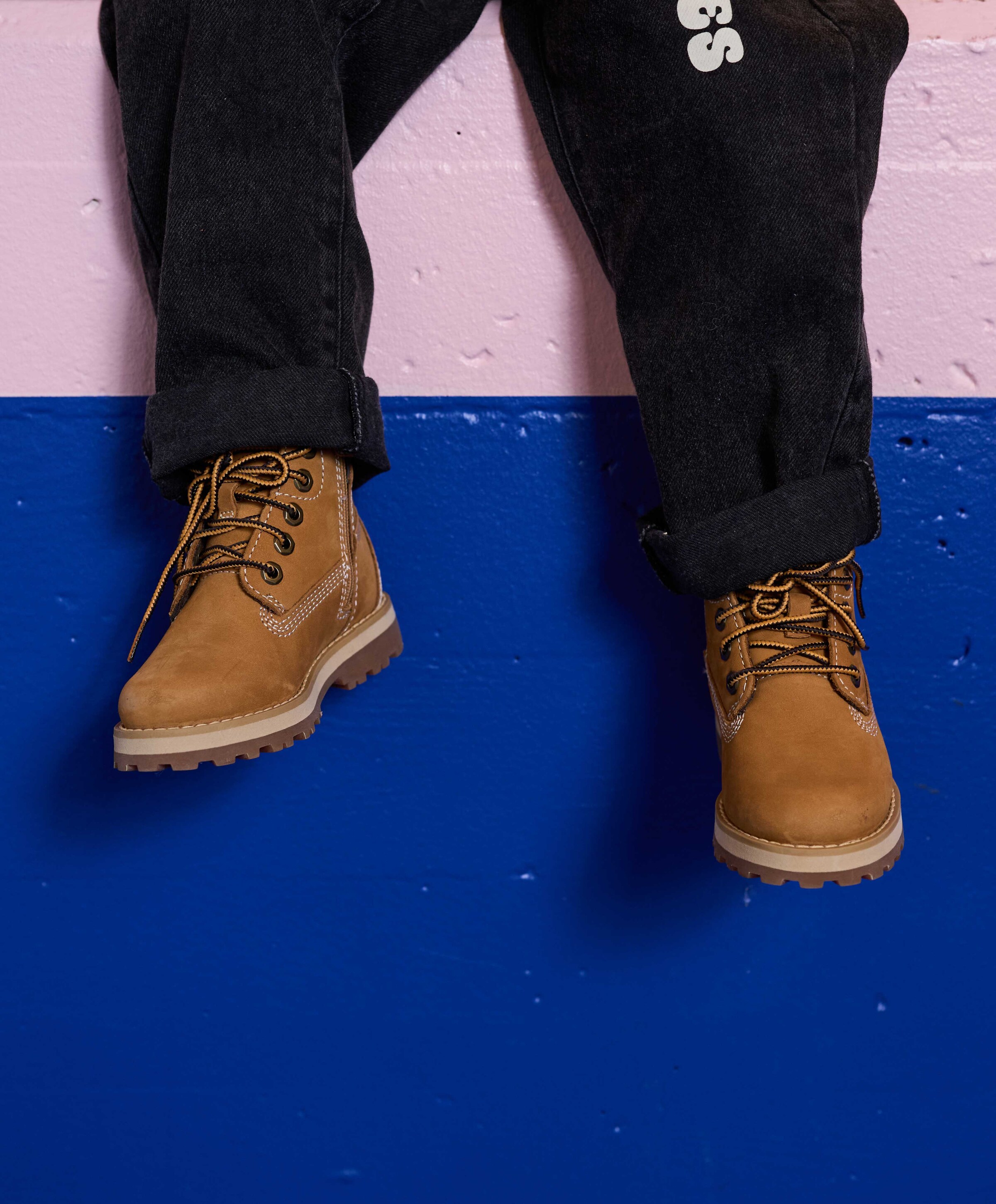 Courma kid traditional 6In jongens veterschoenen bruin