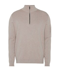 Heren trui met rits beige