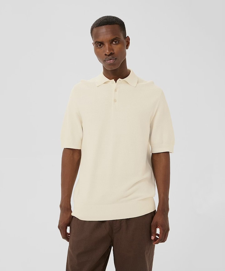Heren polo ecru