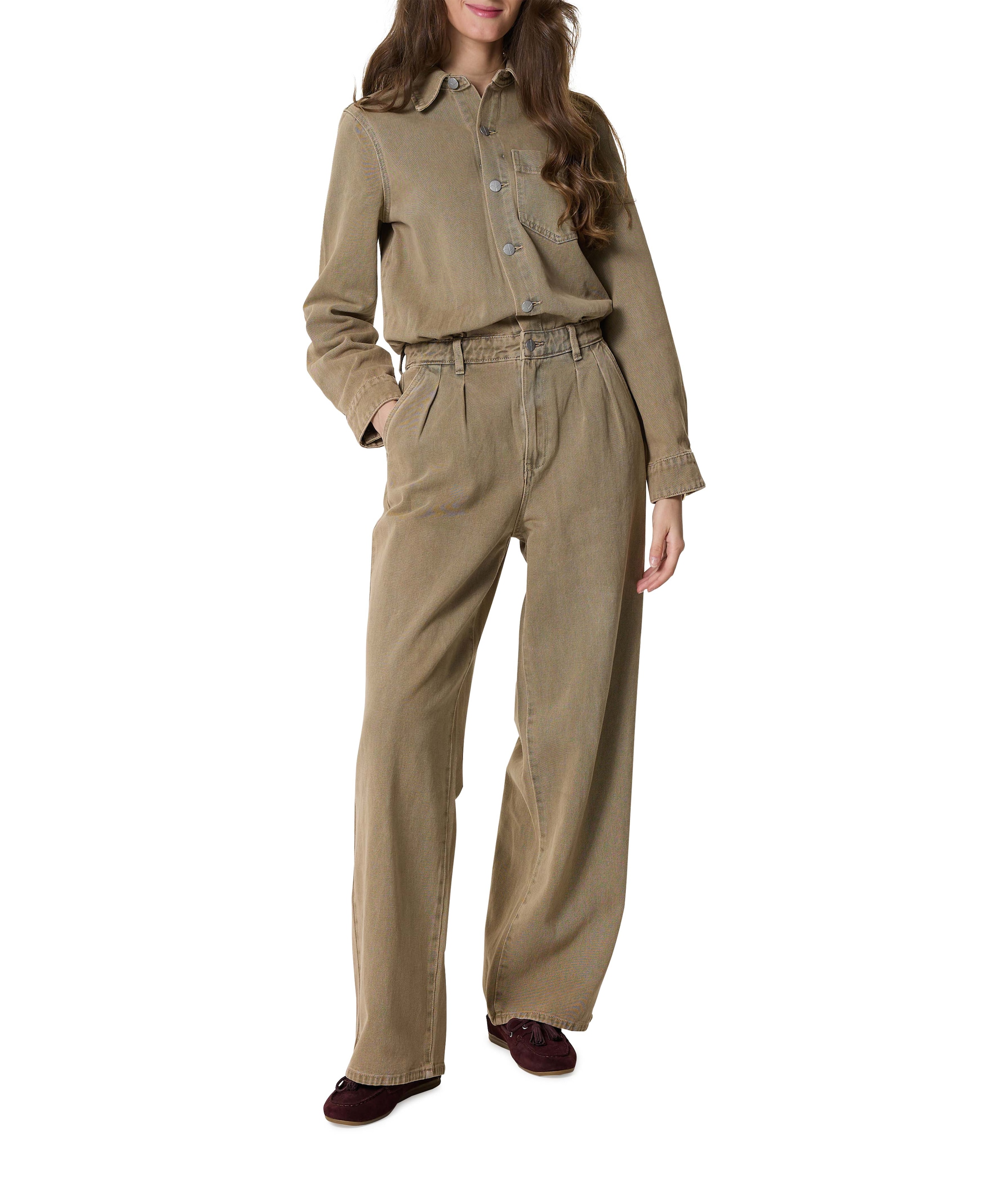 ROUJOLIE LS DENIM jumpsuit beige