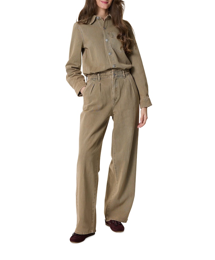 ROUJOLIE LS DENIM jumpsuit beige