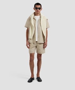 Heren overhemd korte mouw beige