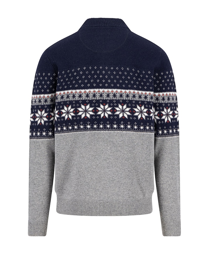 Heren trui met rits blauw