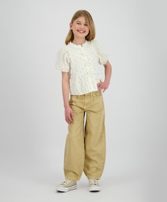 Meisjes blouse korte mouw goud