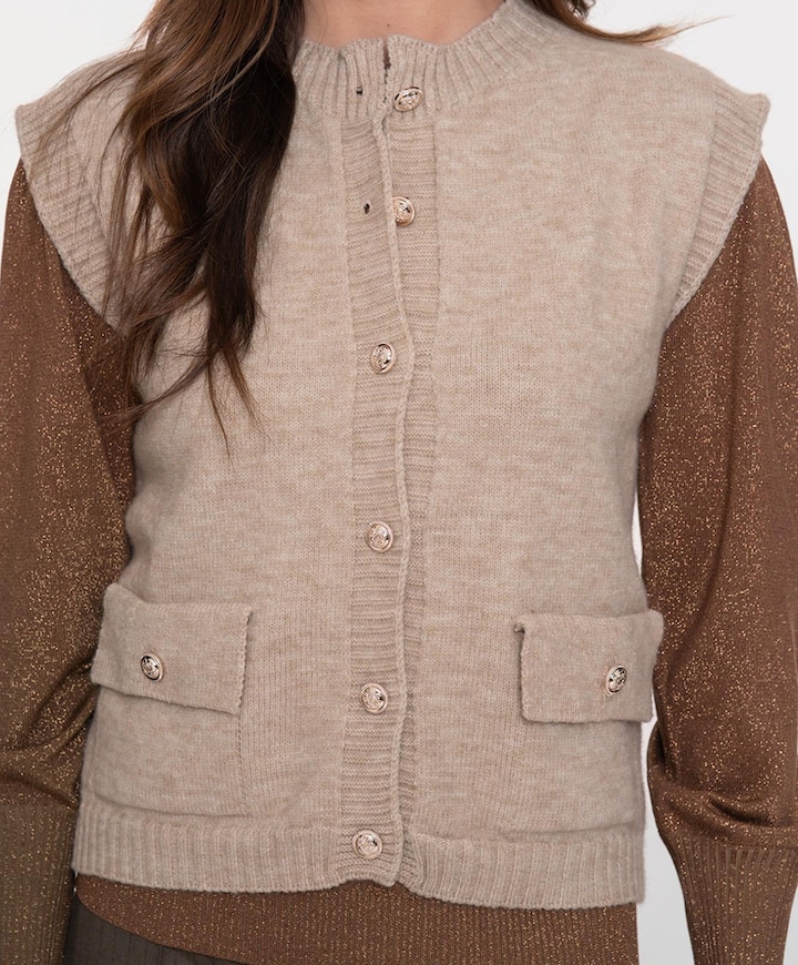 Dames gilet beige