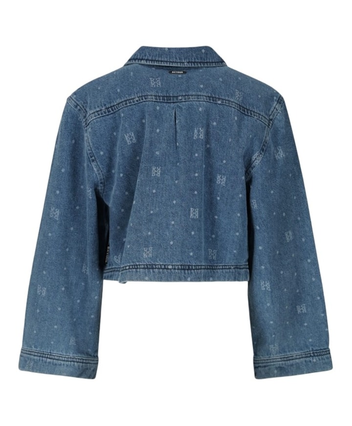 Meisjes blouse lange mouw blauw