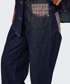 ONLHOPE HW WIDE CHECK DNM SIJI dames jeans blauw