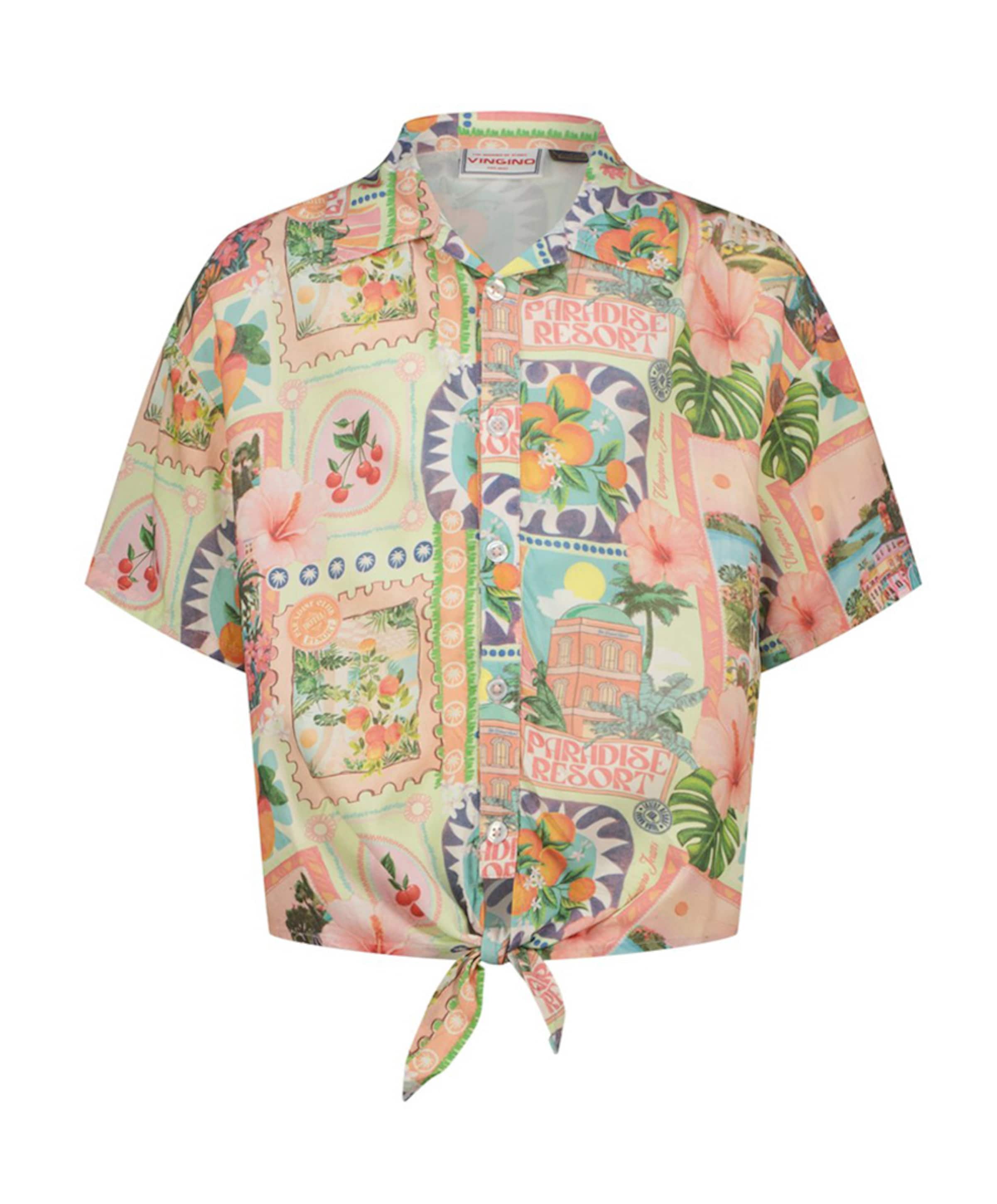 Meisjes blouse korte mouw multicolor