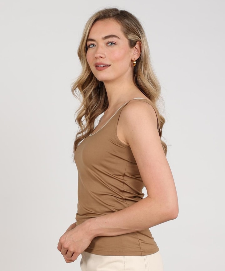 Dames top beige