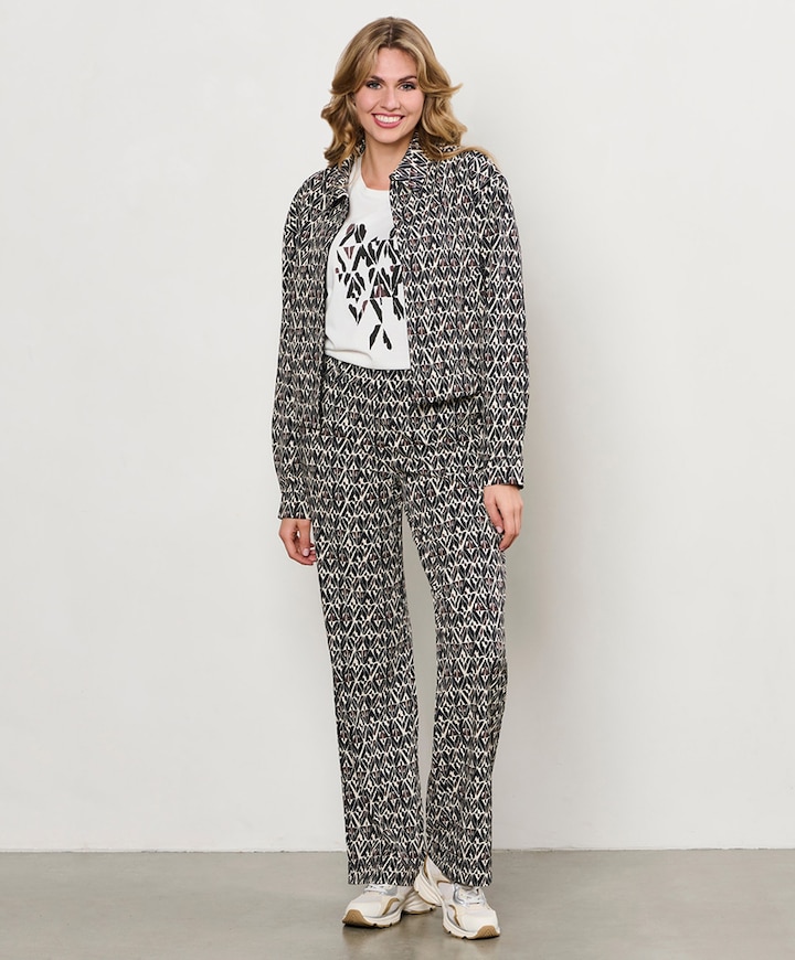 PATRICE GRAPHIC TRAVEL dames broek zwart