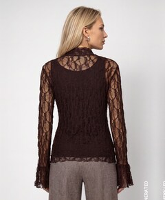 Dames longsleeve bruin