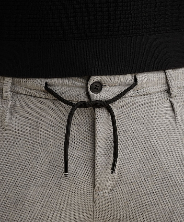 V11 CHINO PRINTED LINEN STRUCTURE heren broek beige