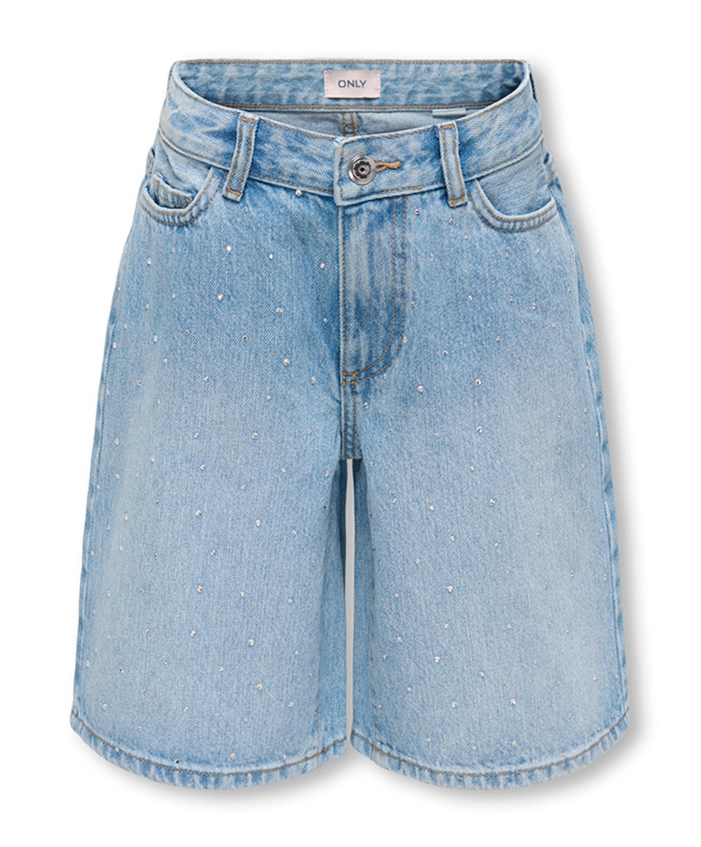 KOGSONNY HW WIDE RHINST DNM meisjes korte broek blauw