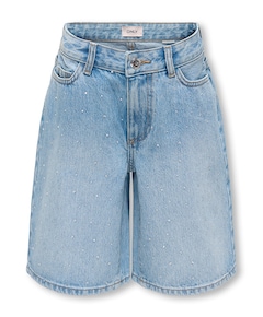 KOGSONNY HW WIDE RHINST DNM meisjes korte broek blauw