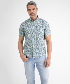 Overhemd korte mouw blauw