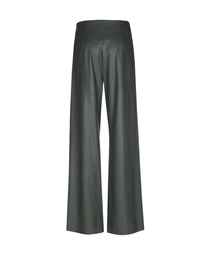 vegan leather-effen-ceintuur dames broek groen