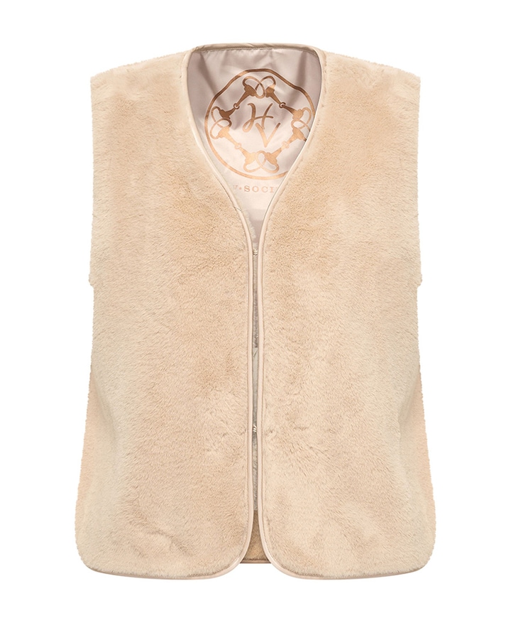 Dames gilet beige