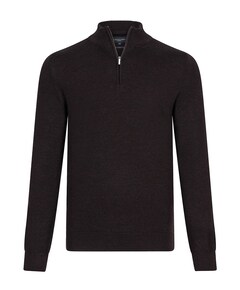 Heren trui met rits bruin